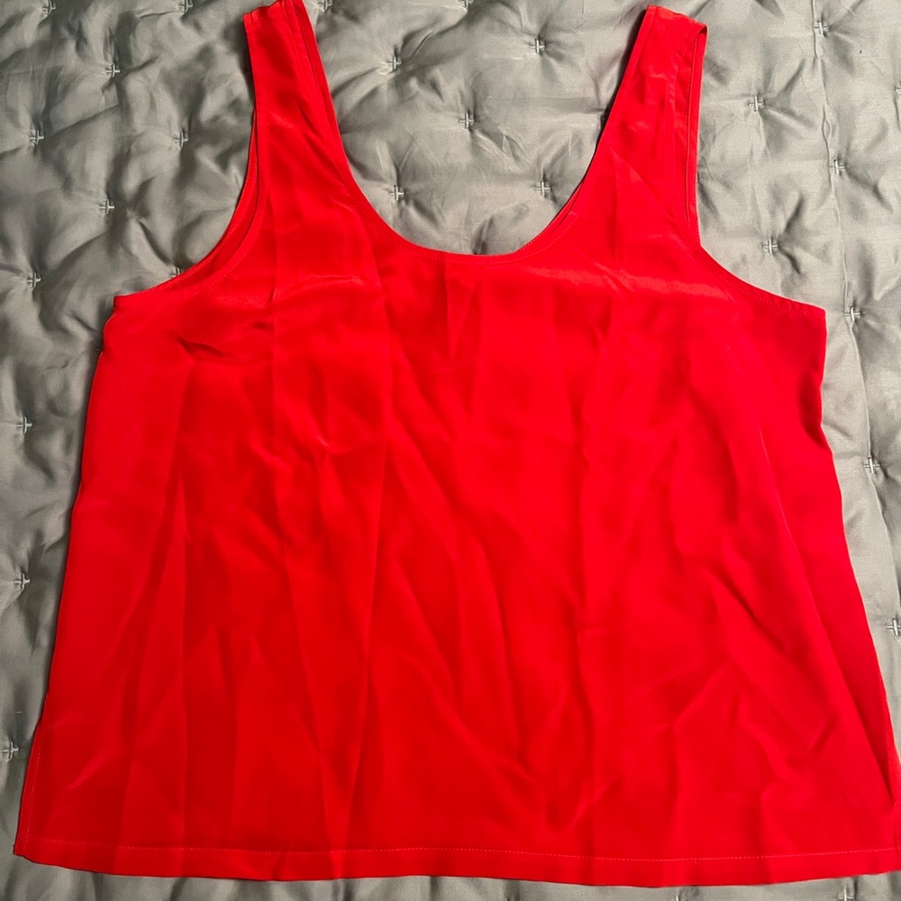 Madewell bright red silk crop tank size medium